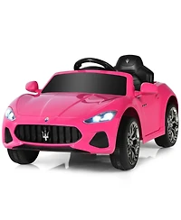 Slickblue 12V Kids Ride-On Car with Remote Control and Lights-Pink