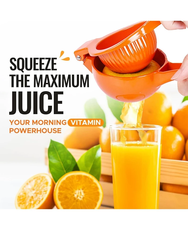 Premium Quality Metal Orange Squeezer, Citrus Juicer, Manual Press for Extracting the Most Juice Possible