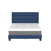 Boyd Sleep Piedmont Leatherette Upholstered Platform Bed Frame with Adjustable Headboard
