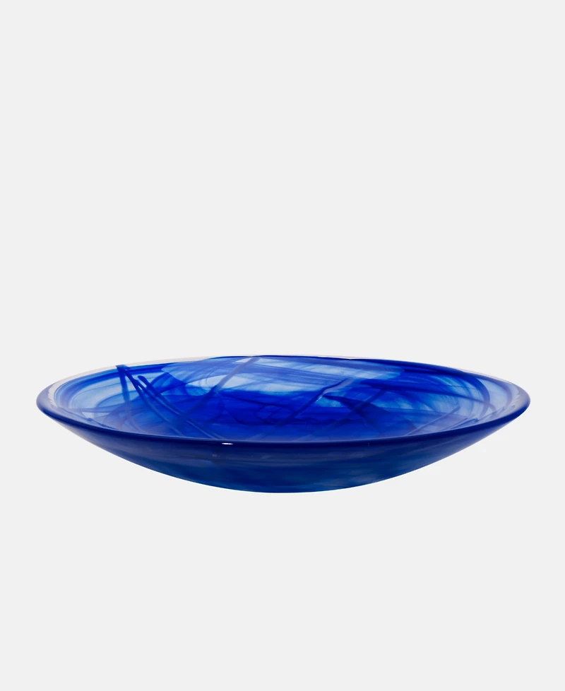Kosta Boda 15" Contrast Dish Blue Serve Ware