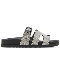 Madden Girl Women's Darling Rhinestone Embellished Footbed Slide Sandals