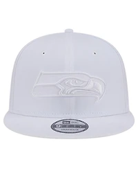 New Era Men's Seattle Seahawks Main White on White 9FIFTY Snapback Hat