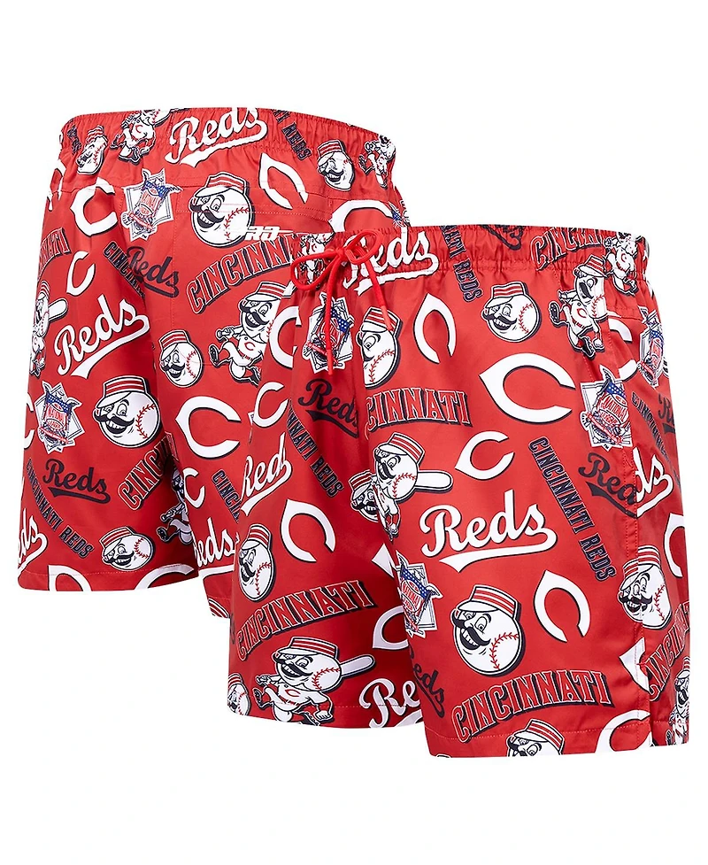 Pro Standard Men's Black Cincinnati Reds Toss Logo Woven Shorts