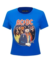 Freeze Max Women's Royal Ac/Dc Highway to Tour 1979 Baby Doll Cropped T-Shirt