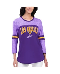 G-iii 4Her by Carl Banks Women's Los Angeles Lakers Play the Game 3/4-Sleeve T-Shirt