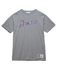 Mitchell & Ness Men's Hank Aaron Heather Gray Atlanta Braves Cooperstown Collection Legends T-Shirt