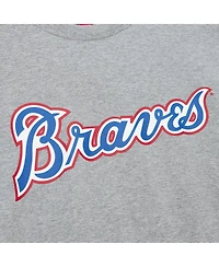 Mitchell & Ness Men's Hank Aaron Heather Gray Atlanta Braves Cooperstown Collection Legends T-Shirt