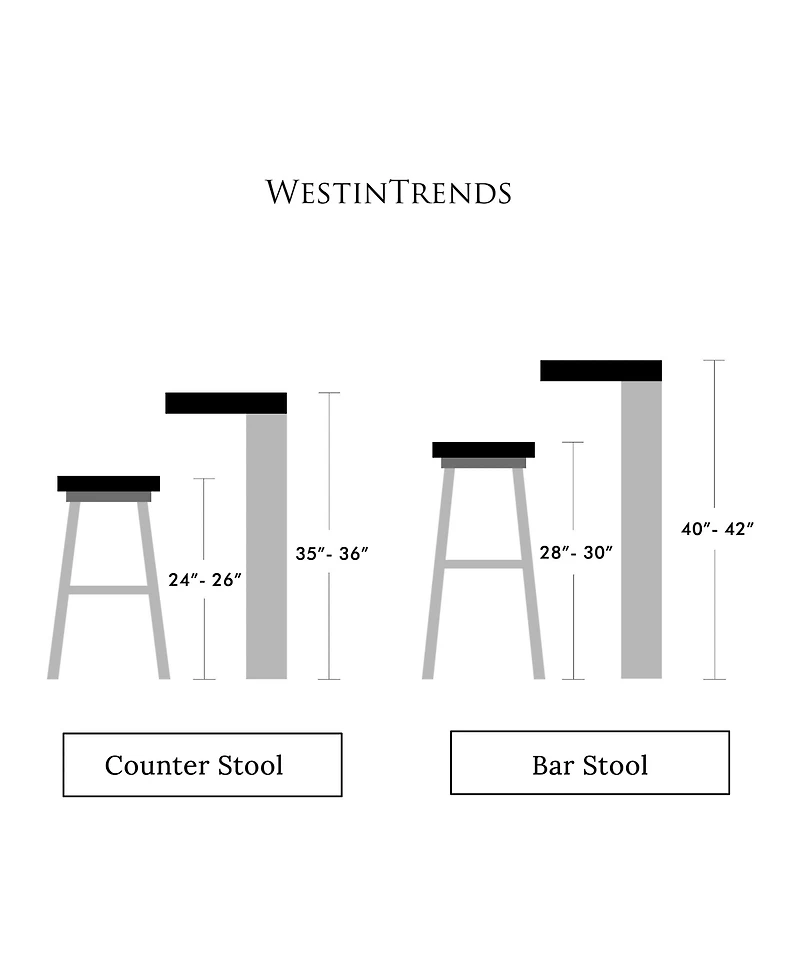 WestinTrends 24" Hdpe Outdoor Patio Counter High Backless Square Set of