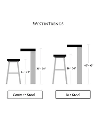 WestinTrends 24" Hdpe Outdoor Patio Counter High Backless Square Set of