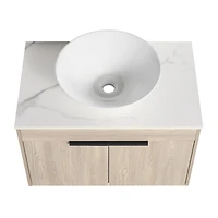Streamdale 30" Modern Design Float Bathroom Vanity With Ceramic Basin Set
