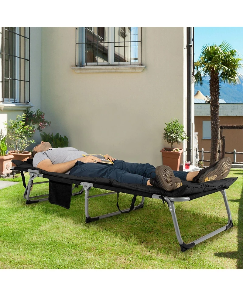 Slickblue 4-Fold Oversize Padded Folding Lounge Chair with Removable Soft Mattress
