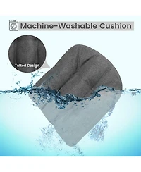 4 Pack 17.5 x 17 Inch U-Shaped Chair Pads with Polyester Cover-Grey