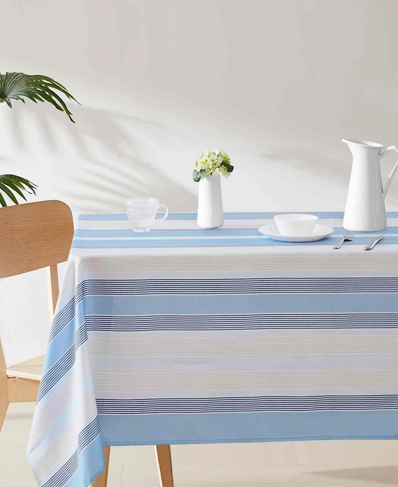 Izod Breakers Stripe Water-Resistant Indoor and Outdoor Tablecloth