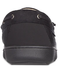 Isotoner Men's Water Repellent Microsuede Carter Boater Moccasin Slipper with Memory Foam