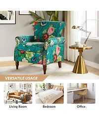 Avelina Wooden Armchair with Nailhead Trim