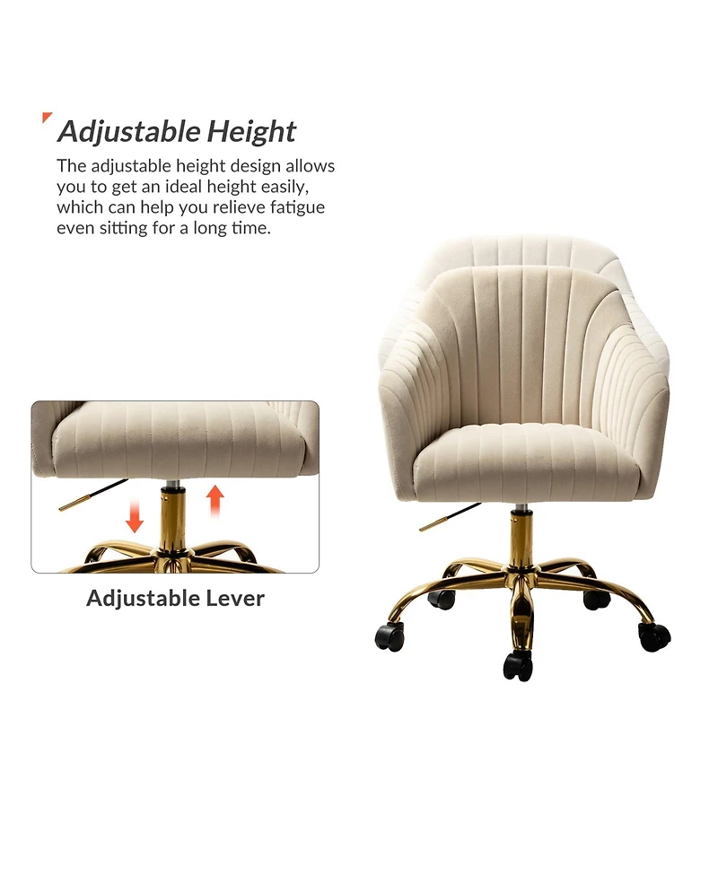 Velvet Home Office Desk Chair Height Adjustable