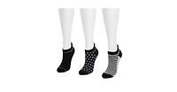 Muk Luks Women's 3 Pack Nylon Compression Ankle Socks