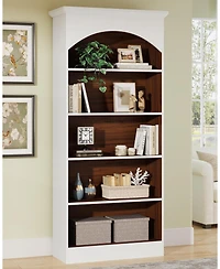 Tribesigns 5-Shelf White Bookcase, 70.9'' Tall Bookshelf with Storage Shelves, Vintage Free-Standing Library Book Shelving Unit