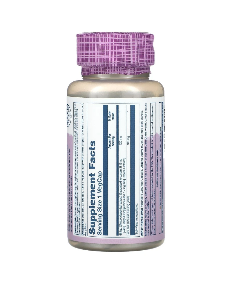 Solaray Vital Extracts Ginkgo Biloba With Gotu Kola