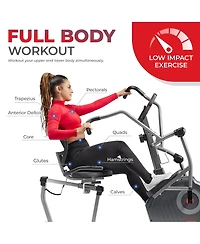 Sunny Health & Fitness Elite Recumbent Cross Trainer & Elliptical Machine with 12-Level Magnetic Resistance & Exclusive SunnyFit App Enhanced Bluetoot