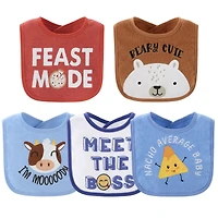 The Peanutshell Oh Boy! Terry Baby Bib 10 Pack Set, Feeding, Teething, Drooling