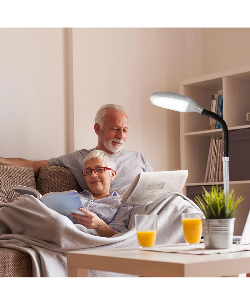 Litespan 53" Dimmable Led Reading Task Lamp with Height Adjustable Gooseneck Head