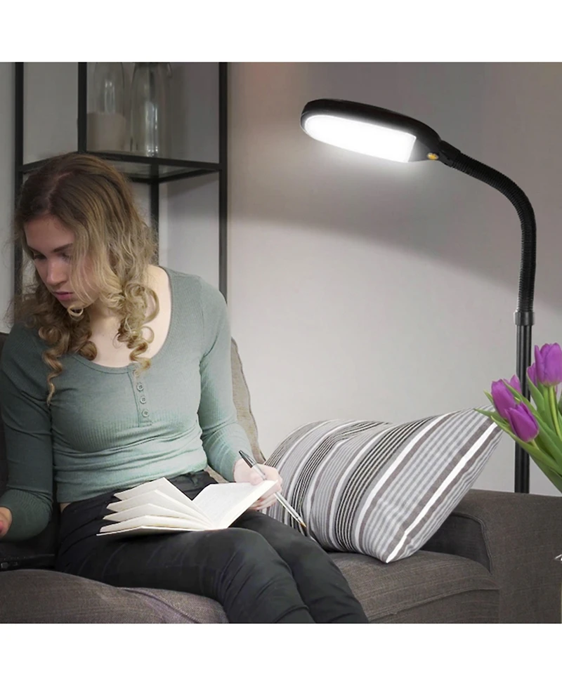 Litespan 53" Dimmable Led Reading Task Lamp with Height Adjustable Gooseneck Head