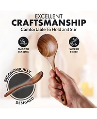 Piece Natural Teak Wooden Utensils for Cooking