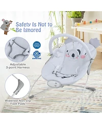 Slickblue Boys Portable Baby Bouncer Rocker Seat with Detachable Toy Bar-Gray