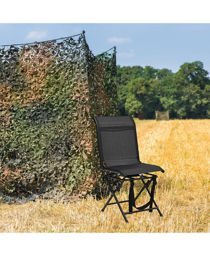 Slickblue All weather Outdoor Foldable 360 Degree Swivel Chair with Iron Frame