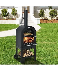 Slickblue Portable Outdoor Pizza Oven with Pizza Stone and Waterproof Cover