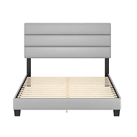 Boyd Sleep Piedmont Leatherette Upholstered Platform Bed Frame with Adjustable Headboard - No Box Spring Required