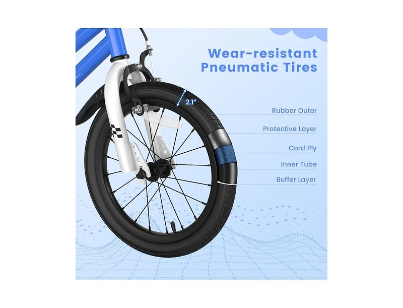 Slickblue 16 Inch Kids Bike with Removable Training Wheels