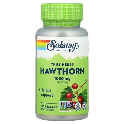 Solaray True Herbs Hawthorn 100 Vegcaps 525 Mg Per Capsule