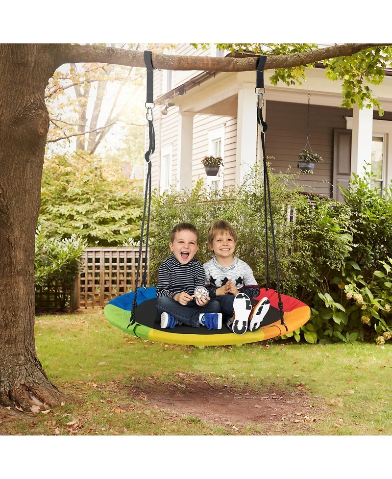 Slickblue 40-Inch Flying Saucer Tree Swing Outdoor Play Set with Easy Installation Process for Kids