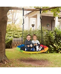 Slickblue 40-Inch Flying Saucer Tree Swing Outdoor Play Set with Easy Installation Process for Kids