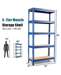 5-Tier Steel Shelving Unit Storage Shelves Heavy Duty Rack
