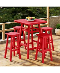WestinTrends 5-Piece Hdpe Outdoor Patio Dining Bar Bistro Table Set with Bar Stools