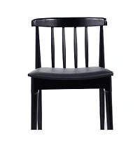 Emma+Oliver Charlize Set Of 2 Solid Wood Dining Chairs With Spindle Backrests And Vinyl Seats