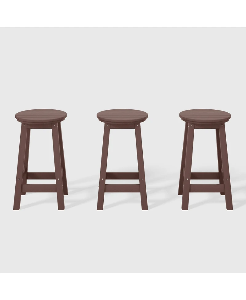 WestinTrends 24" Hdpe Outdoor Patio Round Counter Height Stool Set of 3