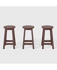 WestinTrends 24" Hdpe Outdoor Patio Round Counter Height Stool Set of 3