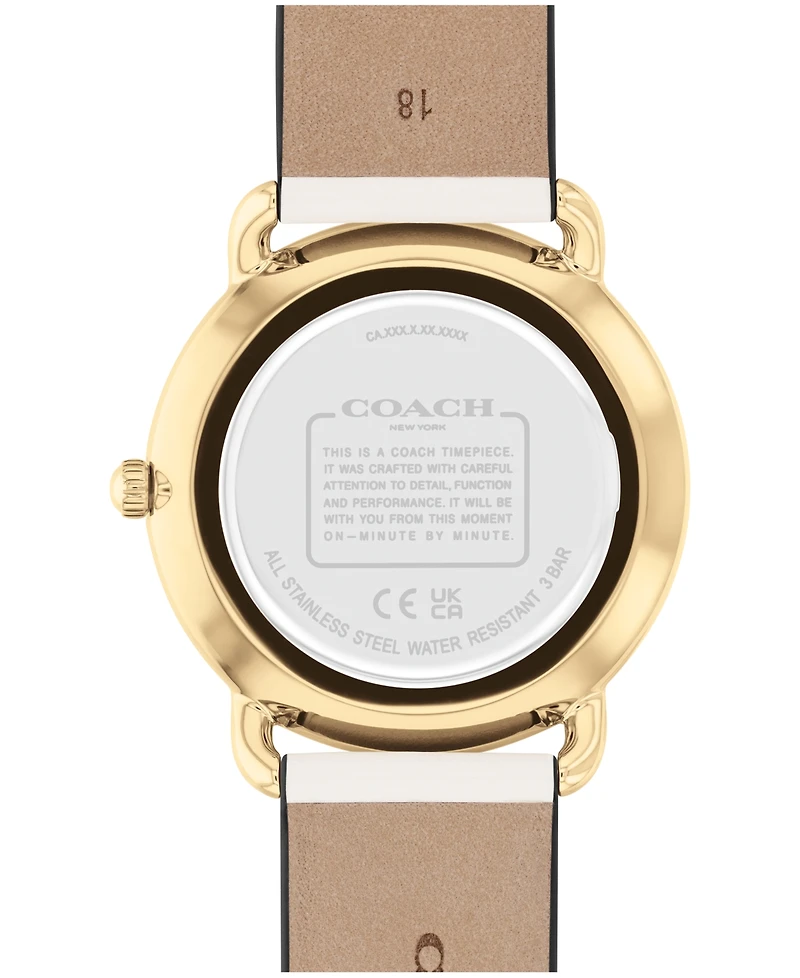 Coach Women's Elliot Chalk Leather Strap Watch 36mm