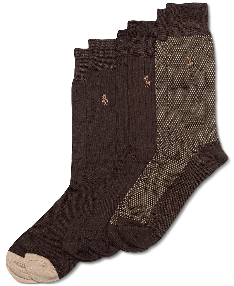 Polo Ralph Lauren Men's 3-Pk. Supersoft Birdseye Dress Socks