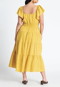 Eloquii Women's Plus Size Ruffled Tiered Maxi Dress