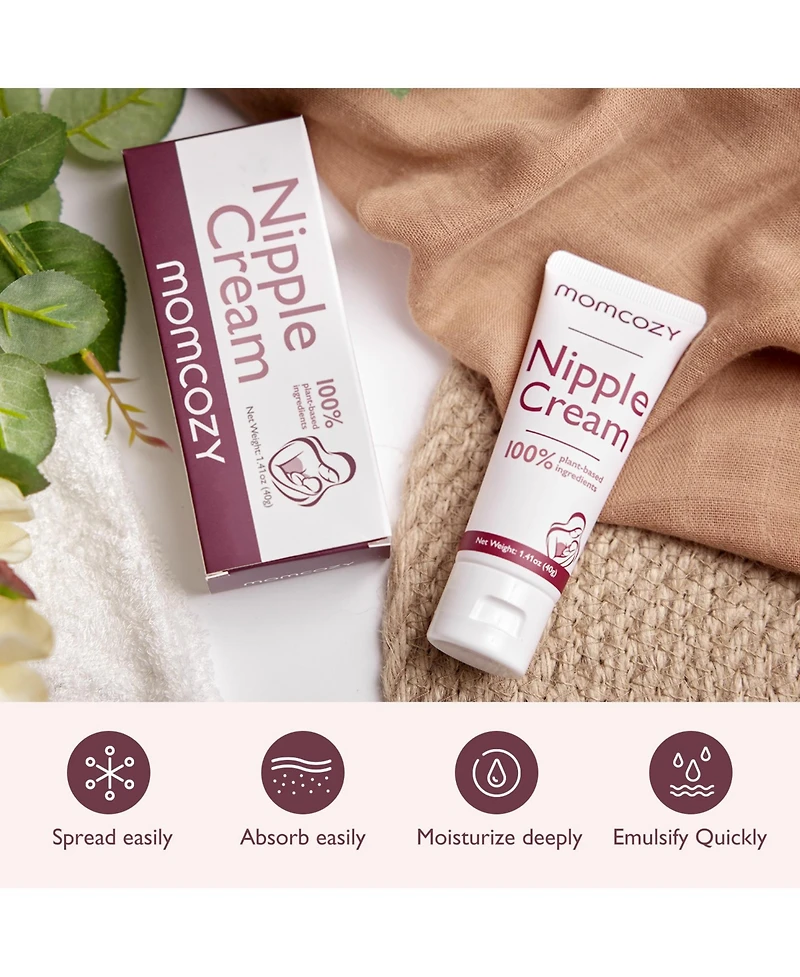 Momcozy 100% Natural Nipple Cream, Lanolin-free Nipple Butter