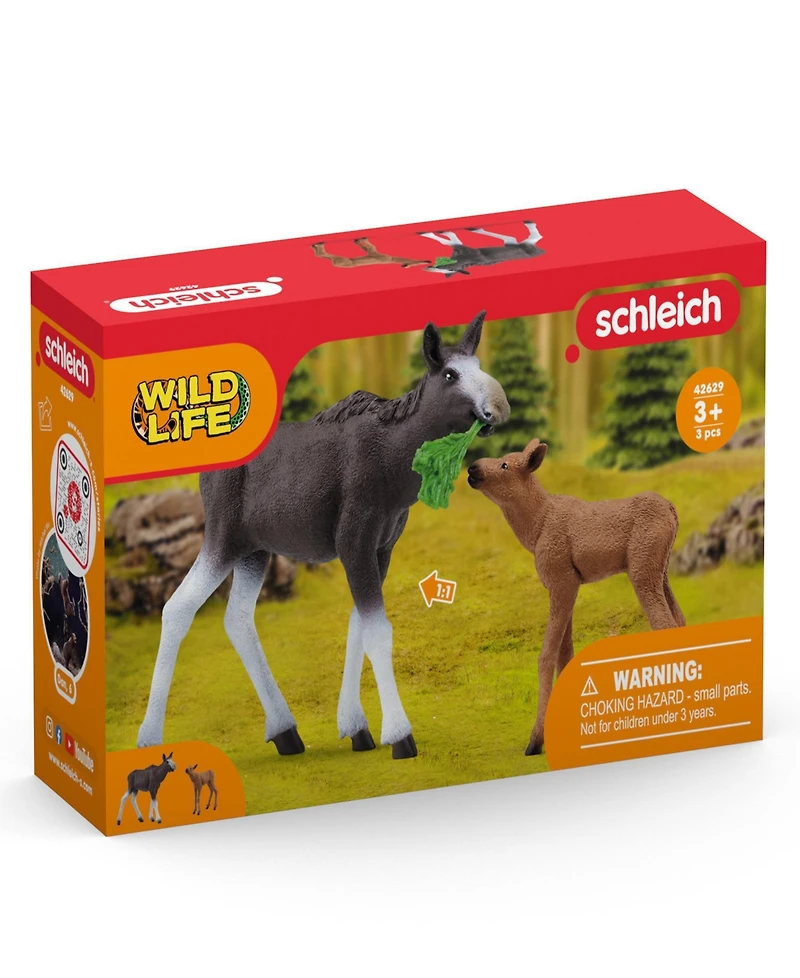 Schleich Wild Life Moose Family Playset