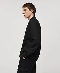 Mango Men's Slim-Fit Linen-Blend Overshirt