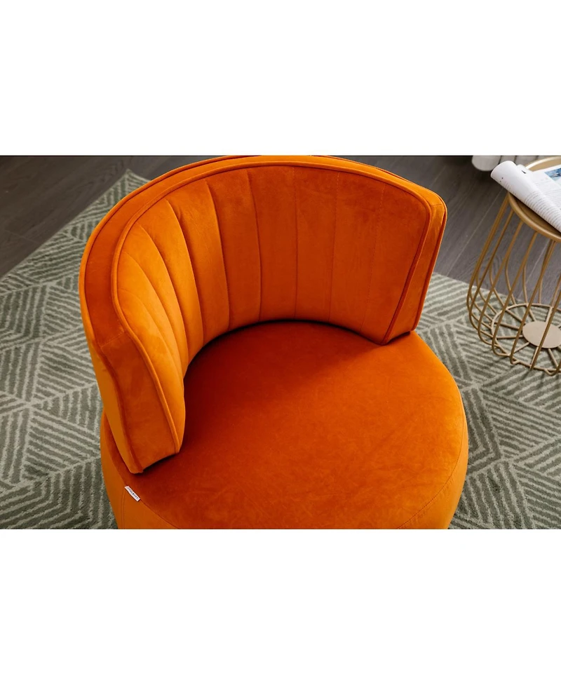 Simplie Fun Velvet Swivel Barrel Chairs for Living Room or Office