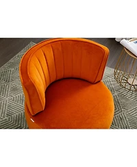 Simplie Fun Velvet Swivel Barrel Chairs for Living Room or Office