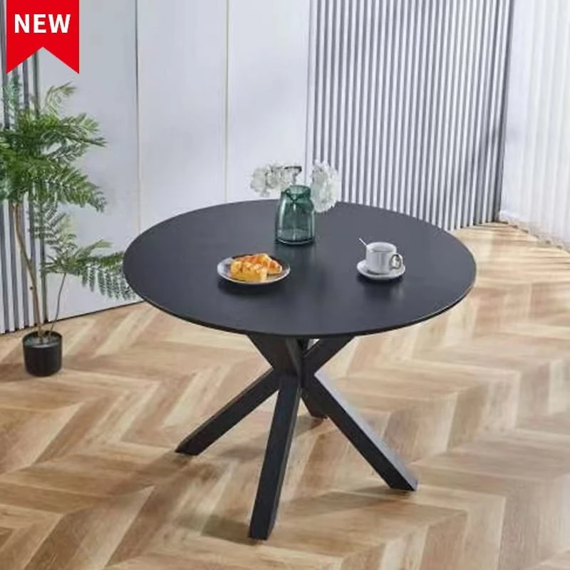 Streamdale Furniture Mid-Century Black Dining Table for 4-6 People